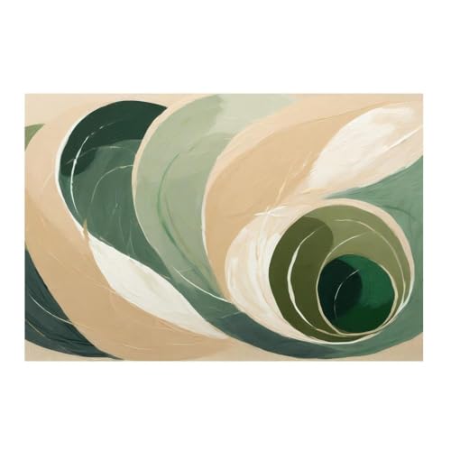 Tableau mural cercles harmonieux affiche design minimaliste peinture abstraite beige vert crème
