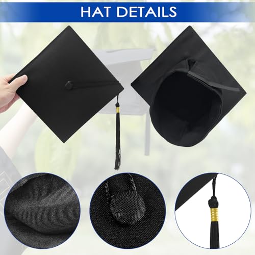 Rseuphiee Bachelor Hut, Abschlusskappen, Doktorhut, Verstellbar Bachelor Abschluss Hut, Graduation Hat für Hochschule, Unisex Doktorhut, für Bachelor als Abschlussfeier der Universität
