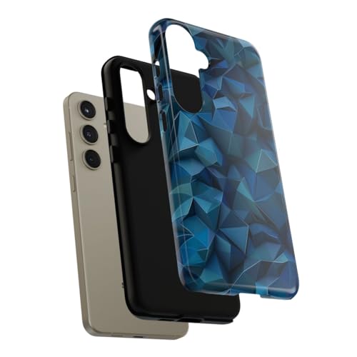 Coque géométrique bleu foncé pour Samsung S24 Plus antichoc - 4