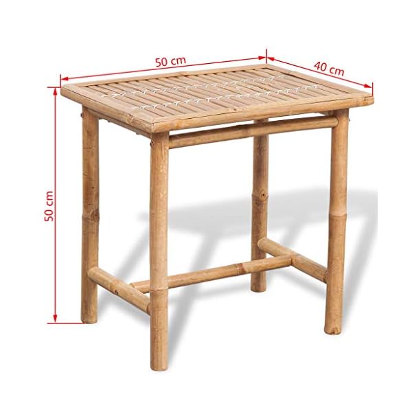 Balkonmöbel Bambus Balkon Sitzgruppe 2 Personen Balkonset Bistro Set Gartenmöbel Gartenstuhl Balkonstuhl Terassenstuhl Beistelltisch Gartengarnitur Gartengruppe Terrasse Garten – Bild 5