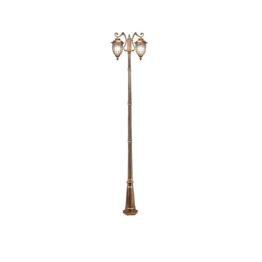 GTHTUHFD Lamp Post Lights Outdoor, Garden Lantern European E27 Path Way High Pole Glass Pillar Light Vintage Single Head Ip55 Waterproof Outdoor Metal Aluminum Street Li,Height 2.9M,Height 3.2m