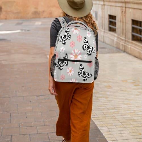 Mochila ligera con diseño de flores y compartimento seguro para ordenador 6