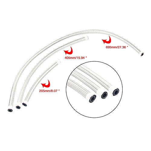 Osias Universal Adjustable Fuel Pressure Regulator Kit +160 Psi Pressure Gage An6 Fitting Connectors Kit Red&Sliver #TOP6