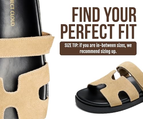 Image of Project Cloud 100% Genuine Leather Sandals for Women Footwear - Stylish Womens Sandals with Plush & Soft Insole - Non-Slip and Water-Resistant Beach Sandals Slides for Women (Mayvy)