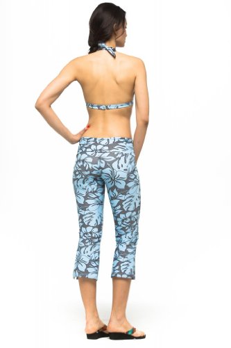 Private Island Women UPF50+ Capri Bootcut Leggings Rash Guard Pants Beach Swimsuit Bathing Swim Bottom (YCP)2