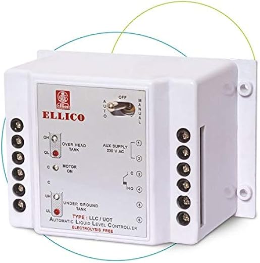 ELLICO Plastic Fully Automatic Water Level Controller And Indicator With Free Of 3 Sensors (White)