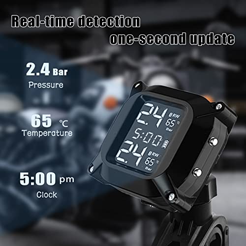 Tyre-Pressure-Monitor-Kikuo-Tpms-Tyre-Pressure-Monitoring-System-Car-Safety-Monitor-with-LCD-Display-2-External-Sensors-Motorcycle-Wireless-Adjustable-Angle-Tire-Pressure-Monitor-Sensor-Waterproof