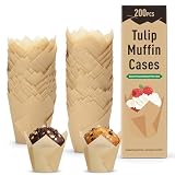 Alyvisun Lot de 200 Caissettes Muffins Papier Anti-Graisse, Caissettes Cupcake et Muffins,...
