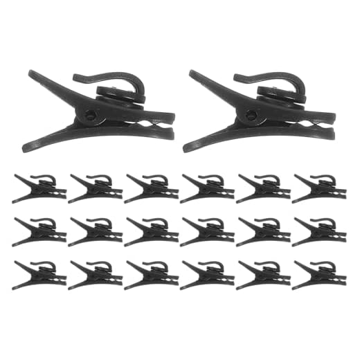 HARFINGTON 50pcs Headphone Wire Clips 0.94" Length Small Headset Cable Clamp Earphone Earplugs Cable Clothing Clip Earpiece Clamp Microphone Cord Hooks for 1.8mm Dia Round Wire, Black