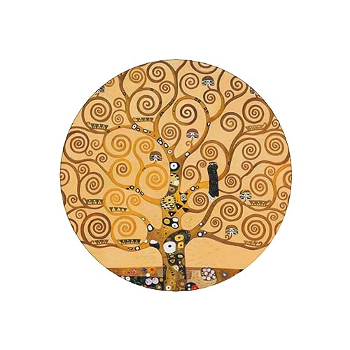 LAMAME Juego de 6 posavasos de corcho de cerámica con diseño de árbol de la vida para mesa de café, decoración del hogar