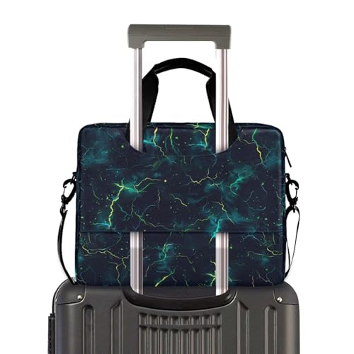 Maletín para portátil 15.6" con asa y correa verde y azul miniatura 4