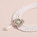 fxmimior Women Bridal Vintage 1920s Layered Tassels Rhinestones Pearl Shiny Choker Necklace Fashion Gold Simple Necklaces for Women (Gold)