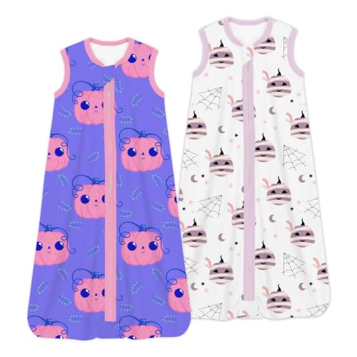 Image of Toddler Sleep Sacks 2T-3T-4T, 0.5 TOG Light Summer Wearable Blankets, Extra Long XL Sleeping Bags, 2 Pack