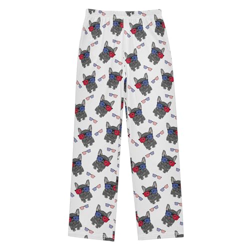 French Bulldog Pajama Pants Wide Leg Pj Bottoms Lounge Comfy Soft Casual Sleep Pants