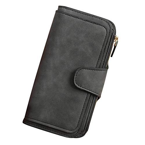 Percetey Women PU eine Verarbeitung langlebig verschleißfest Geldbörsen, Retro Glamorous Mehrere Slots PU Lange Design für Karten Geld große Kapazität für Arbeit, Dating, Party, Reisen, Schule usw.