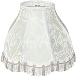TOOTOO STAR Bell Scalloped Lamp Shades,6'Top x 13'Bottom x 9.5'High (Spider) Victorian Beige Fringe Floral Lamp shade, replacement shade for table lamps and floor lamps, easy assembly