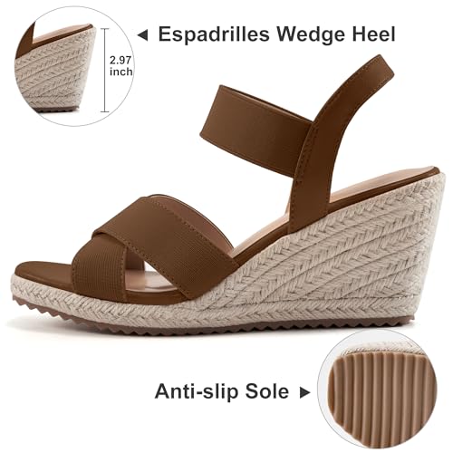 Ablanczoom Espadrilles Wedge Sandals for Women: Dressy Open Toe Ankle Strap Wedges Heels for Womens Comfortable Platform Sandal for Summer Casual Vacation Travel Work3