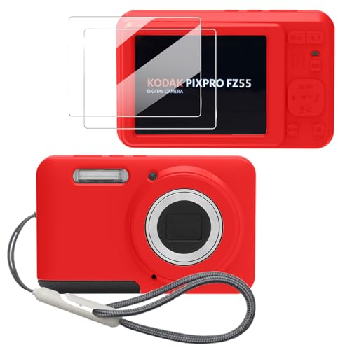 Kodak PIXPRO FZ55�AFZ55�A�N�Z�T���[�pTedubax�P�[�X�A�\�t�g�V���R���ی�P�[�X�A�X�N���[���v���e�N�^�[2���ƃ��X�g�X�g���b�v1�{�t�� - ���[�Y���b�h