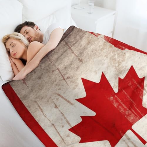 Couverture flanelle douce imprimée Canada rétro le cadeau idéal pour le camping - 7