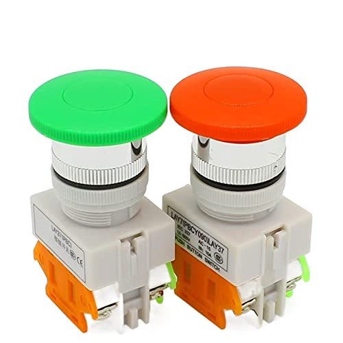 Bouton-poussoir momentané 22mm 1NO 1NC rouge pour panneau électrique