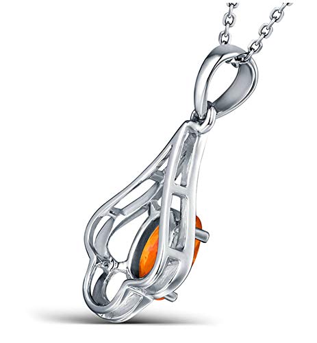 Collar de Oro Blanco 18K con Citrina Ovalada 0.44ct Collar de Oro Blanco 18K con Citrina Ovalada 0.44ct