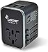 LEICKE Universaler Reiseadapter internationaler Reisestecker AC Steckdosenadapter, 6,5 A für 3 USB A Anschlüsse und 2 Typ C für mehr als 224 Länder mit US/EU/UK/AUS Steckern