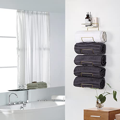 Soduku Towel Rack Wall Mounted Metal Wine Rack With Natural Marble Top Shelf Metal Towel Racks Storage Organizer Holder For Bathroom Bath Kitchen Gold #TOP4