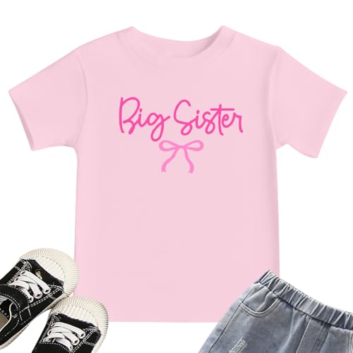 Image of Toddler Big Sister Shirts in My Big Sister Era Girl Graphic T-Shirt Casual Toddler Infant Girls Outfits