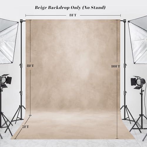 Image of Abstract Photography Backdrop for Photoshoot 8x10ft, Beige,No Stand