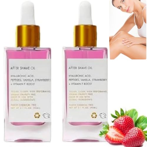 After Shave Oil, Después del Aceite de Afeitado, Mujeres, Vainilla de Fresa Después del Aceite de Afeitado para la Piel Lisa, Evite Los Pelos Encarnados Sequedad (2)