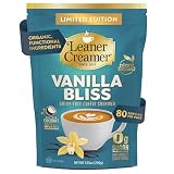 Leaner Creamer Plant-Based Coffee Creamer with MCT Oil, 0g Sugar, Keto Friendly, Dairy-Free Coconut Creamer Powder, Vegan Coffee Creamer, 80 Servings