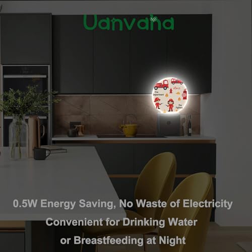 Image of Fireman Night Light Firefighter Fire Alarm Fire Truck Safety Night Lights Plug into Wall 0.5W LED Lighting Auto on /Off for Hallway Stairway Kitchen Bedroom