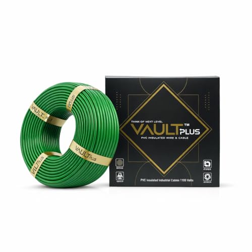 Image of VAULTPlus Green 4MM 90 MTR CCA Copper Electrical Wire |Conductivity Cable for Home & Industrial Wiring