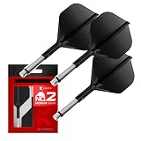 Target Darts K-Shift No.2 Integrated Flights & Shafts | K Shift Nr. 2 Flight & Shaft System, schwarz – K-Flex Medium Shift Spin Base, professionelles Dartzubehör