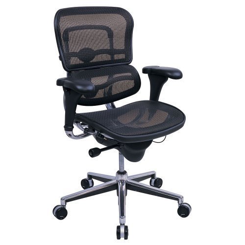 Eurotech Seating Ergohuman Mid Back Mesh Swivel Chair, Black Eurotech Seating Ergohuman Mid Back Mesh Swivel Chair, Black