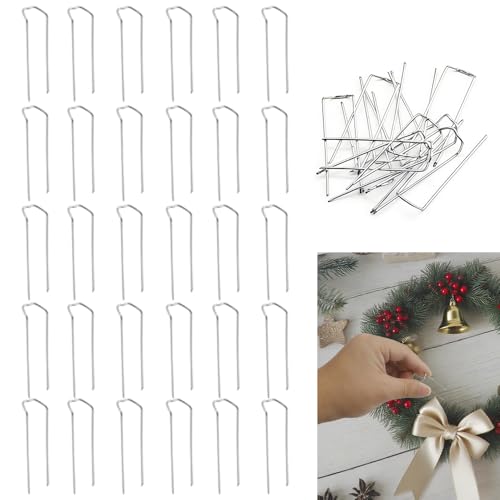 300Pcs Floral Pins, U/M Shape 1.7 Inch Greening Pins for Plants, Premium Metal Floral Picks for DIY Craft Projects, Flower Bouquets, Holiday Arrangements, Indoor Plants Straw Wreaths