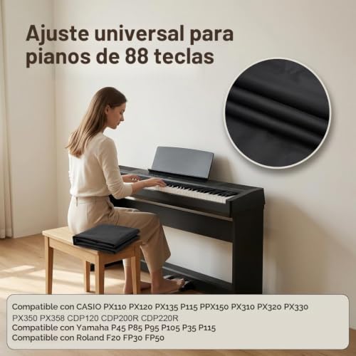 Miniatura 4 de Funda Piano 88 Teclas, Funda Teclado A Prueba De Polvo Cubierta
