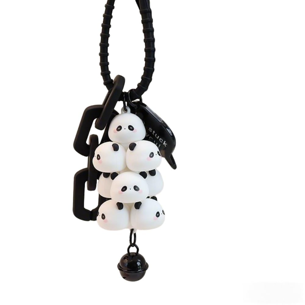 Cute Avocado cat paws panda Plush Keychain, Fluffy faux fur Decorative Key Ring Accessory for Women's Bags, Backpack and Purses