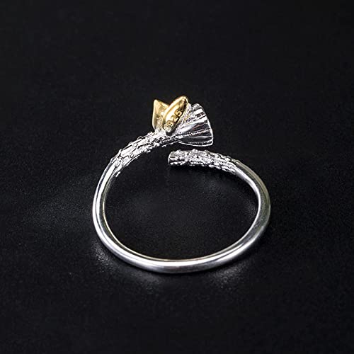 Bague ouverte pour les femmes au design rétro de fleur ciselée - 3