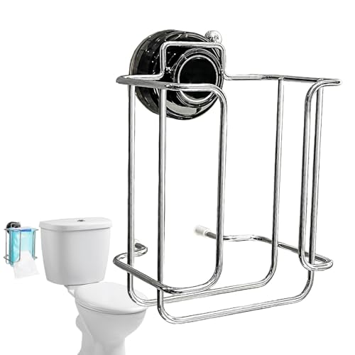 Soporte para toallas de papel con ventosa, organizador de papel higiénico con ventosa, soporte de papel higiénico de metal, caja de papel de seda resistente, cesta de ducha para baño y cocina