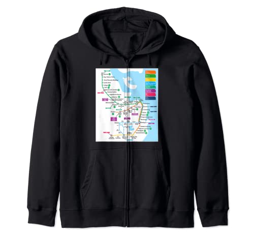 Camiseta HD de Río de Janeiro con mapa del metro de Brasil Sudadera con Capucha