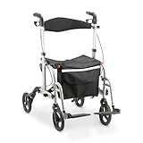 Dellamed - Andador para Idoso Adulto com Rodas e Assento Dobrável 135kg D15