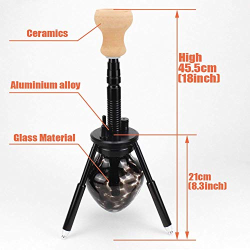 KDMB Shisha-Set, Shisha-Set aus Stativglas Modernes 2-Schlauch-Shisha-Set mit Shisha-Zubehör, leicht zu zerlegen, leicht… – Bild 4