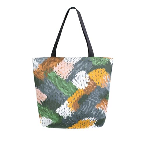 Extra Large Shoulder Tote Bag for Beach Travel Weekender Gym Green Brown Snake Skin Pattern Reusable Grocery Canvas Shopping Bag2