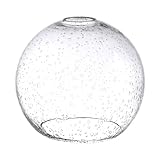 Aspen Creative 28011-61-1 Clear Seeded Glass Shade for Pendant Lights, Wall Sconces, and Lamp Posts, 1-3/4' Fitter Size, 7' High x 8' Diameter