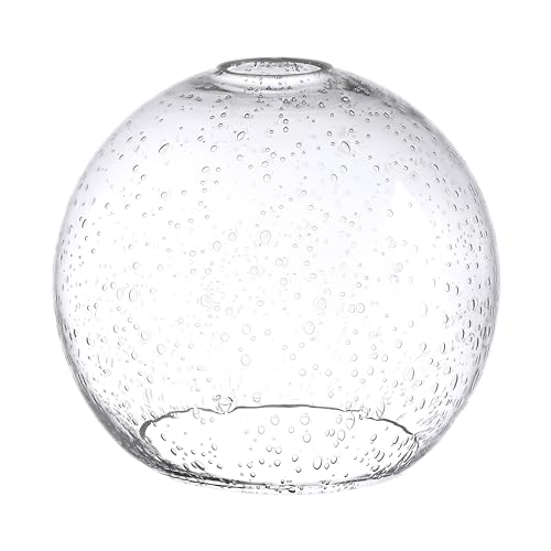 Aspen Creative 28011-61-1 Clear Seeded Glass Shade for Pendant Lights, Wall Sconces, and Lamp Posts, 1-3/4" Fitter Size, 7" High x 8" Diameter by Aspen Creative - Used condition - US$26.44