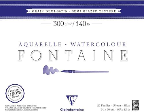 Papier aquarelle Clairefontaine Fontaine en coton satiné pour artistes exigeants