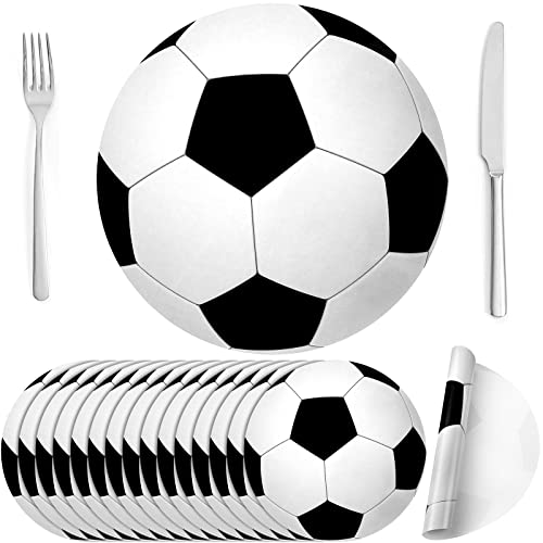 Yinder 50 Pieces 12 Inch Disposable Place Mats Sport Ball Paper Place Mats Sport Theme Birthday Party Decorations Sport Party Favors for Sports Themed Party Supplies (Soccer)