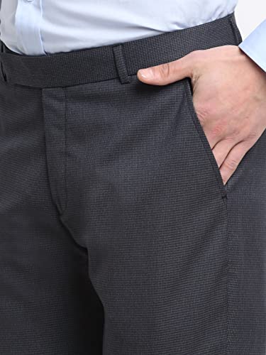 Image of Cantabil Solid Non Pleated Regular Fit Mid Rise Formal Trouser for Men | Formal Pants for Men | Formal Wear Regular Fit Trouser for Men (P-MTRF00008-DK Grey)
