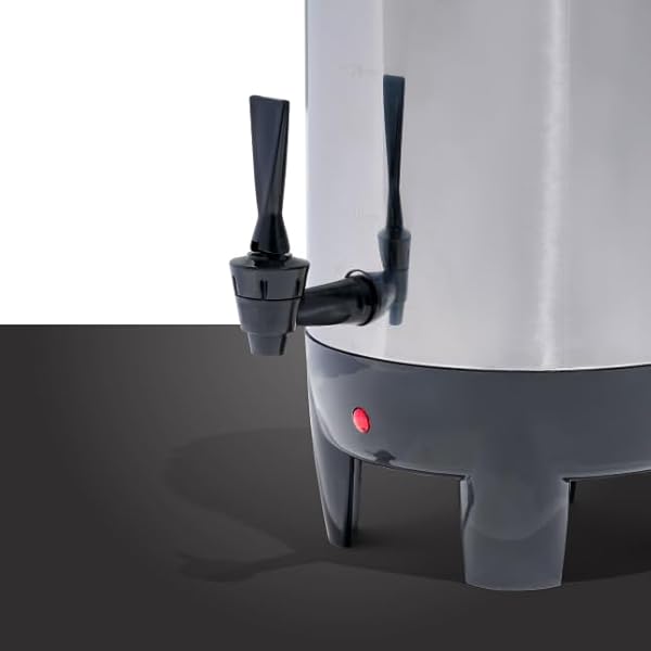 30 Cup Coffee Urn - Quick-Brewing Stainless Steel Double-Faucet - Perfect For Espresso, Hot Water, Tea, Hot Chocolate - Stainless Steel by Homecraft - Image 5